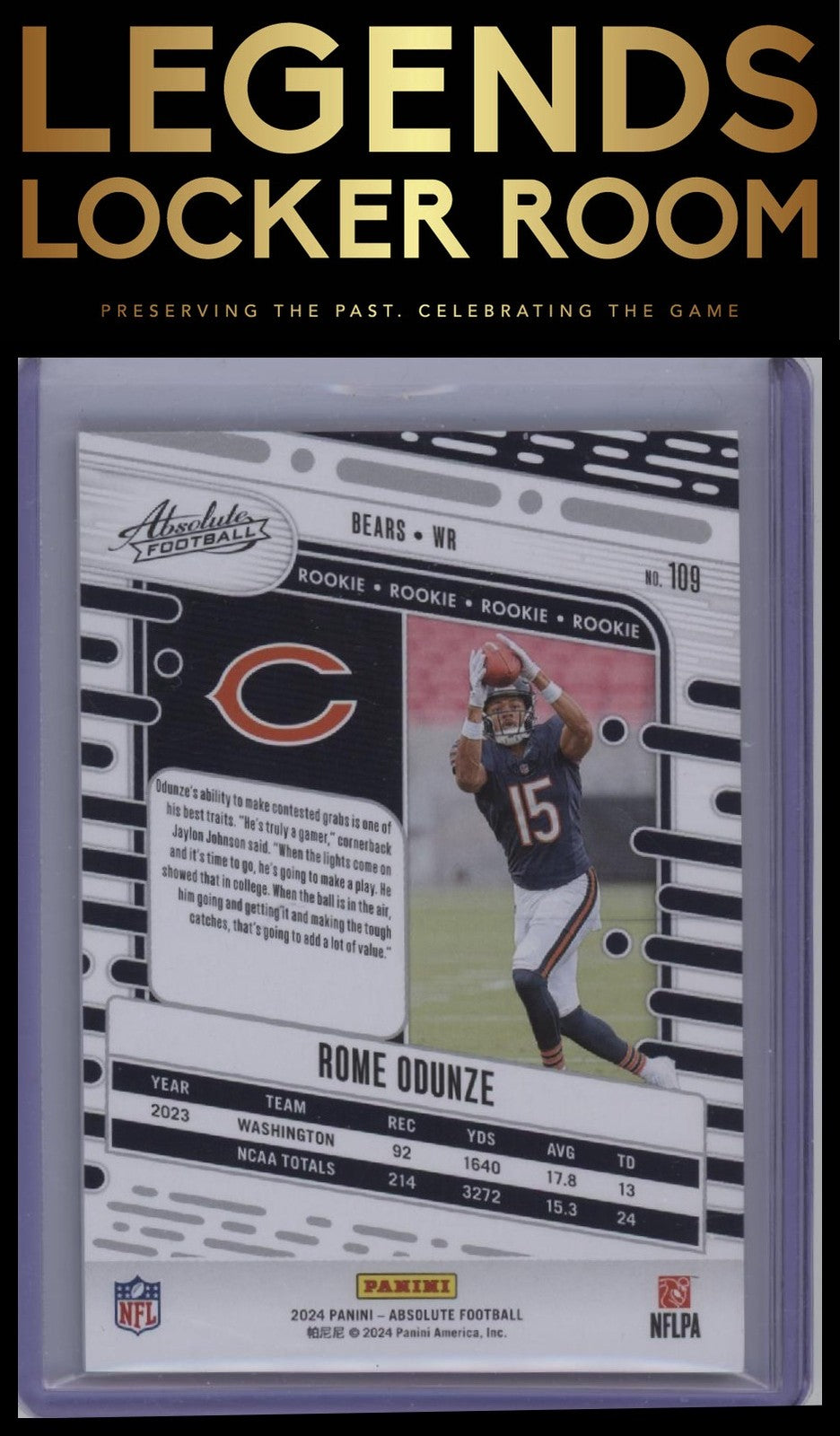 2024 Panini Absolute #109 Rome Odunze #/350