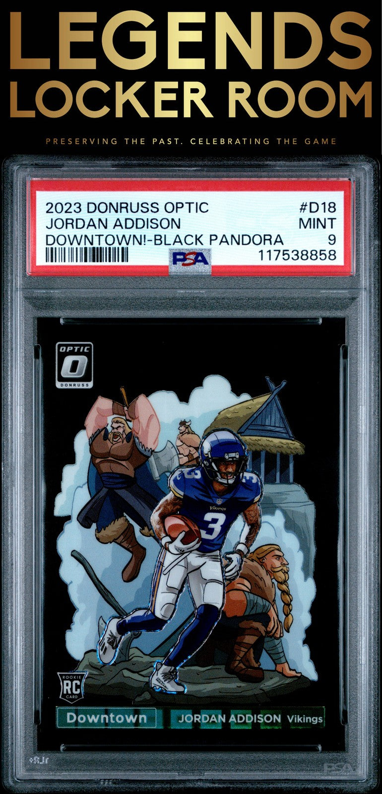2023 Panini Donruss Optic Downtown Jordan Addison Black Pandora PSA 9