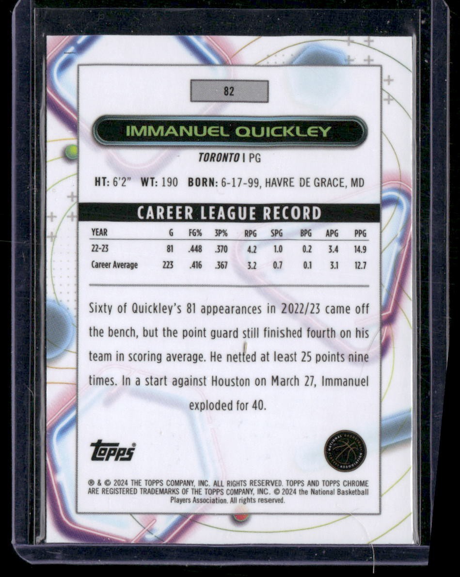 2023-24 Topps Chrome Cosmic #82 Immanuel Quickley