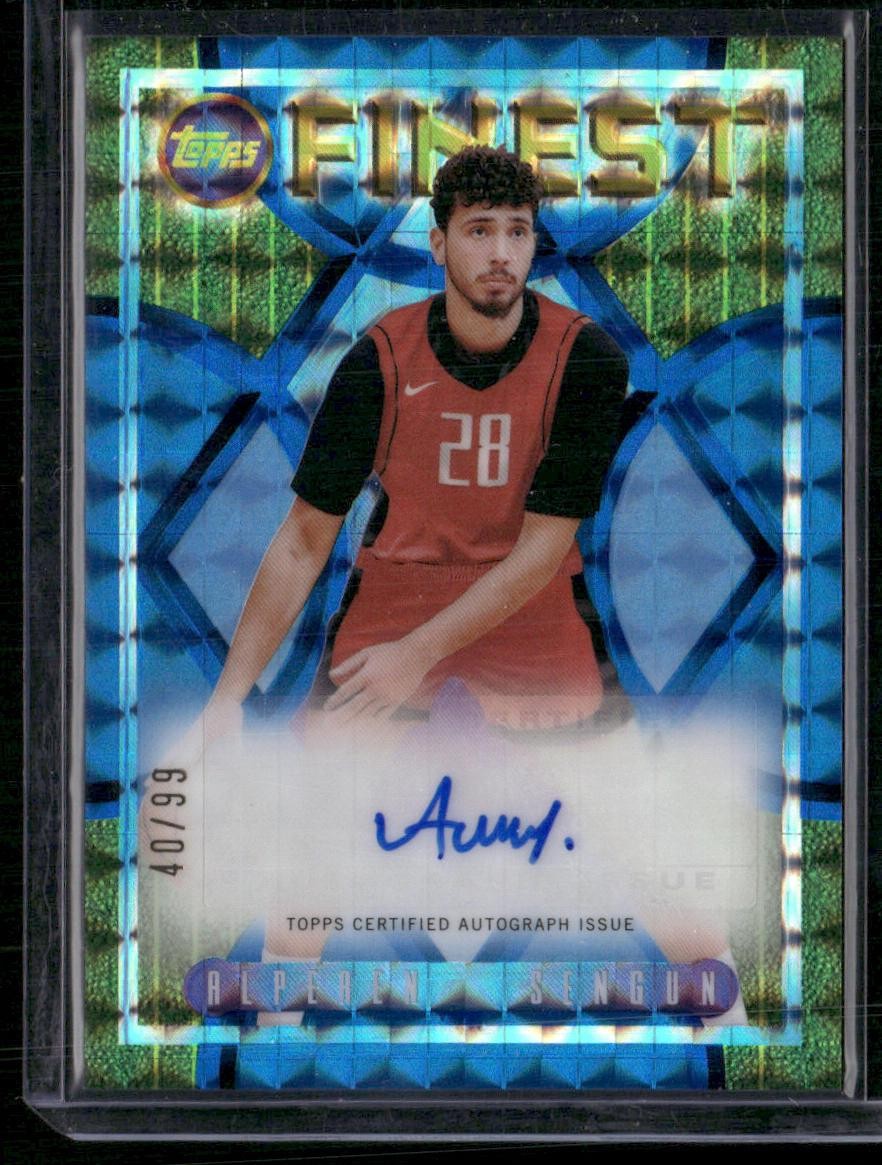 2023-24 Finest Alperen Sengun Flashback Autographs Blue Geometric Refractors /99