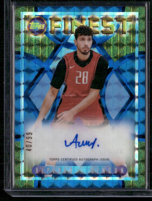 2023-24 Finest Alperen Sengun Flashback Autographs Blue Geometric Refractors /99