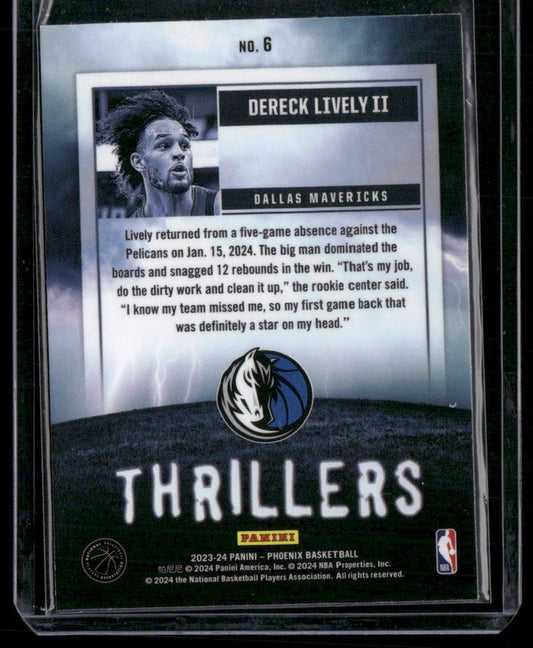 2023-24 Panini Phoenix #6 Dereck Lively II Thrillers Silver