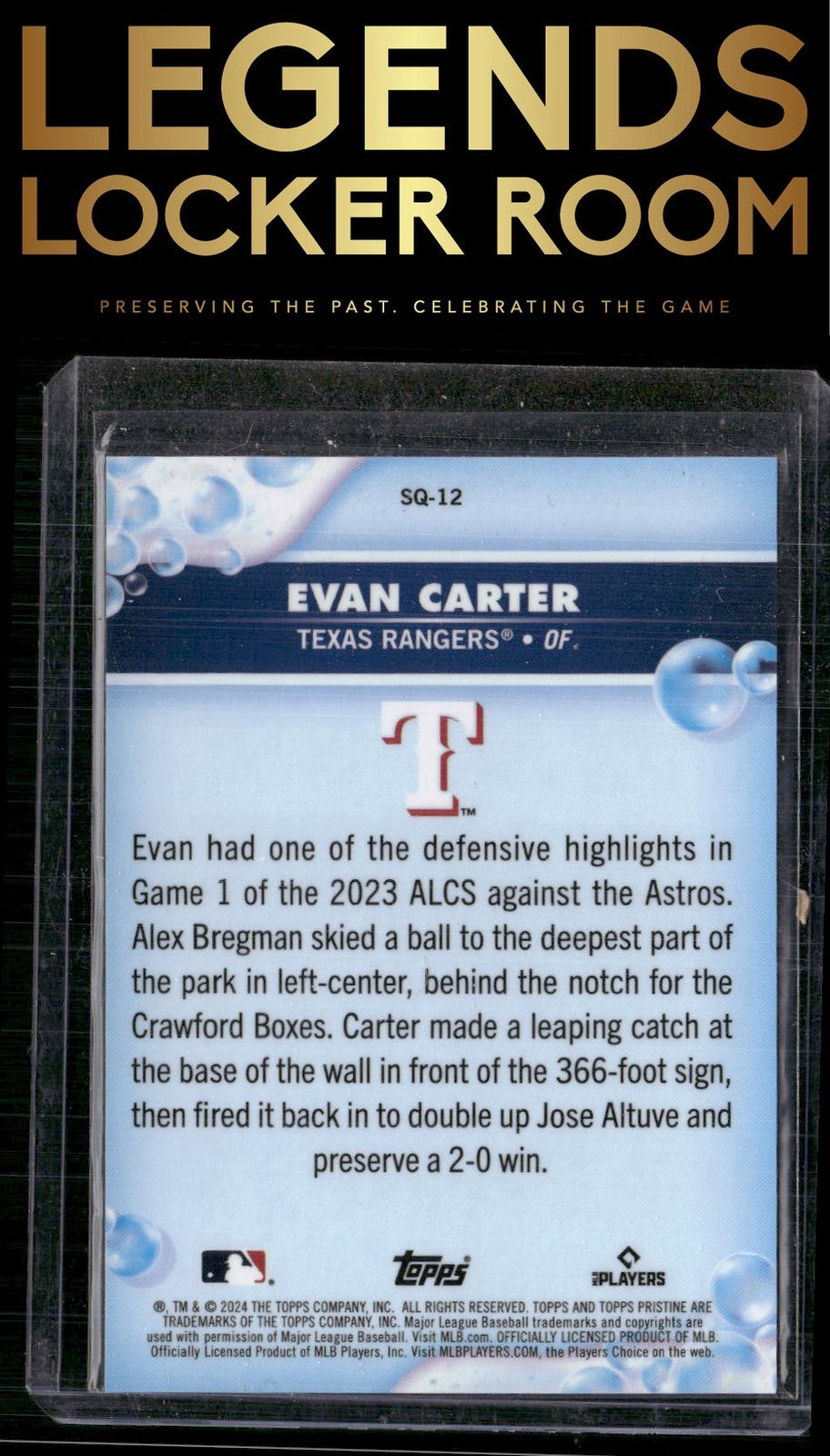 2024 Topps Pristine #SQ-12 Evan Carter Squeaky Clean
