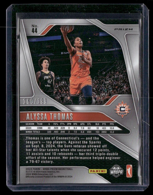 2024 Panini Prizm WNBA #44 Alyssa Thomas Blue Prizms #/199