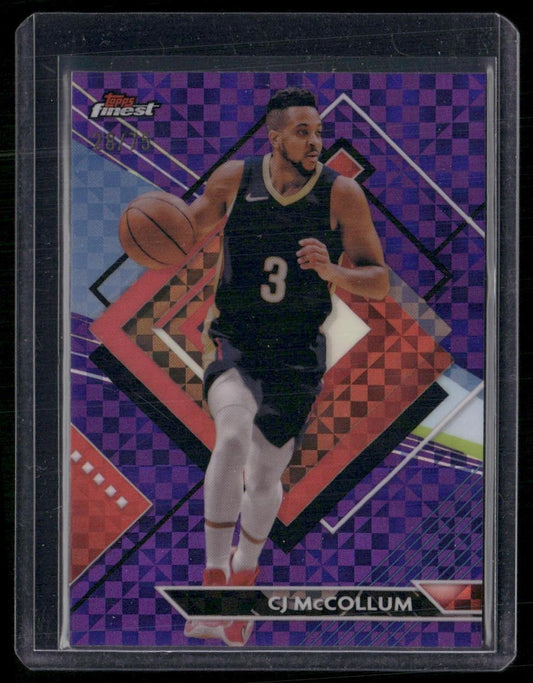 2023-24 Finest #232 CJ McCollum Purple Checkerboard Refractors #/75