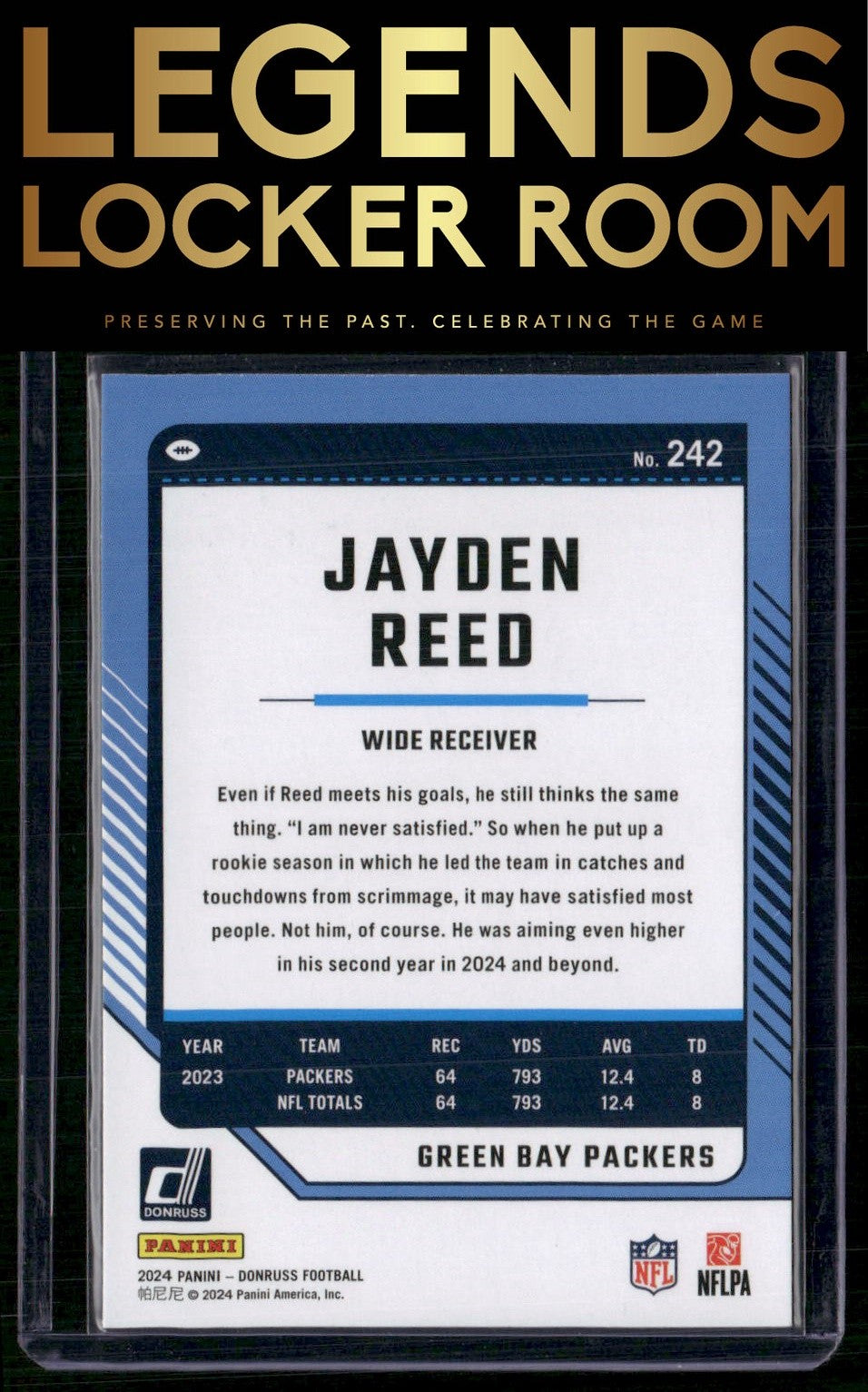 2024 Donruss #242 Jayden Reed Press Proof Red