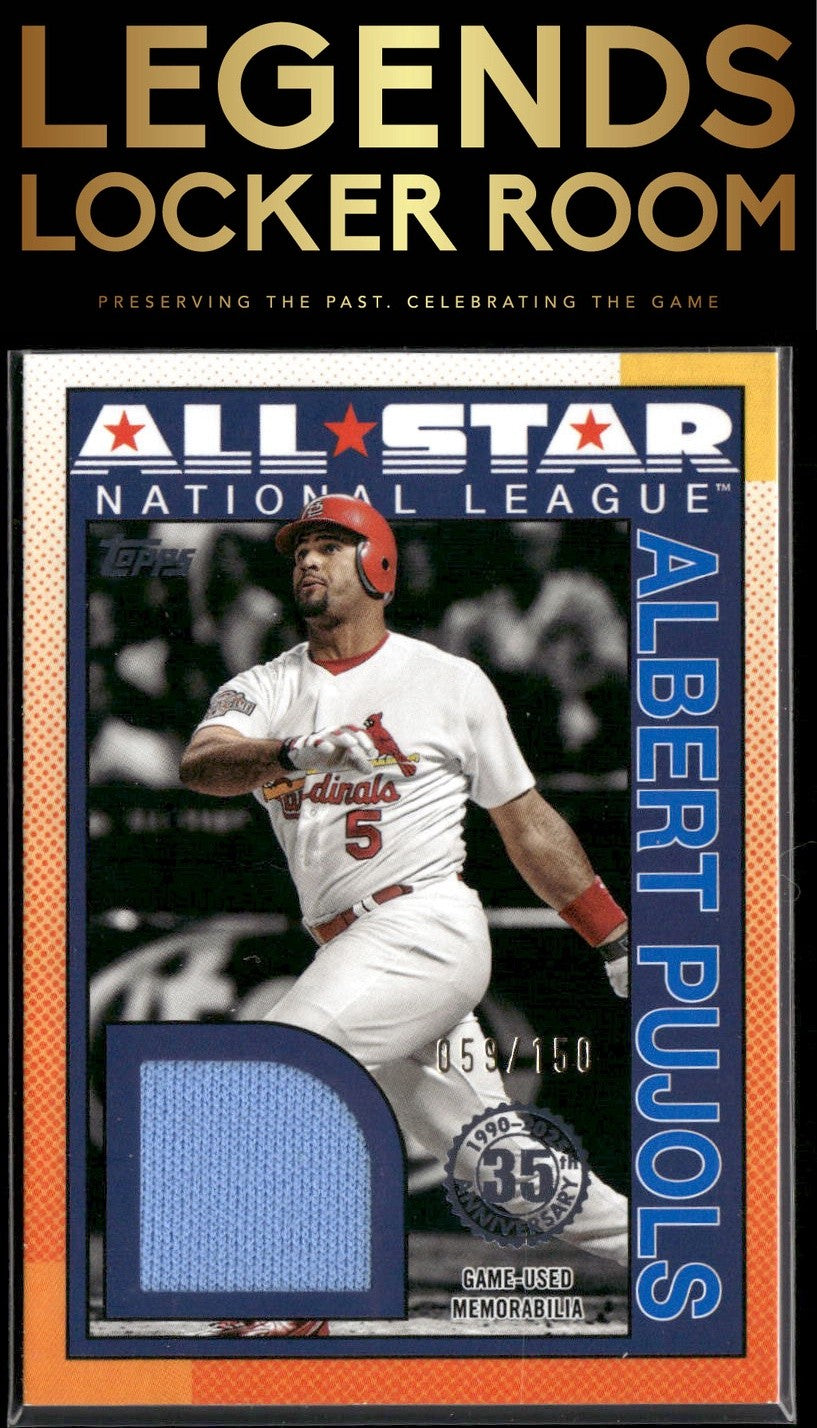 2025 Topps Albert Pujols 1990 Topps Baseball 35th All-Stars Relics Blue /150