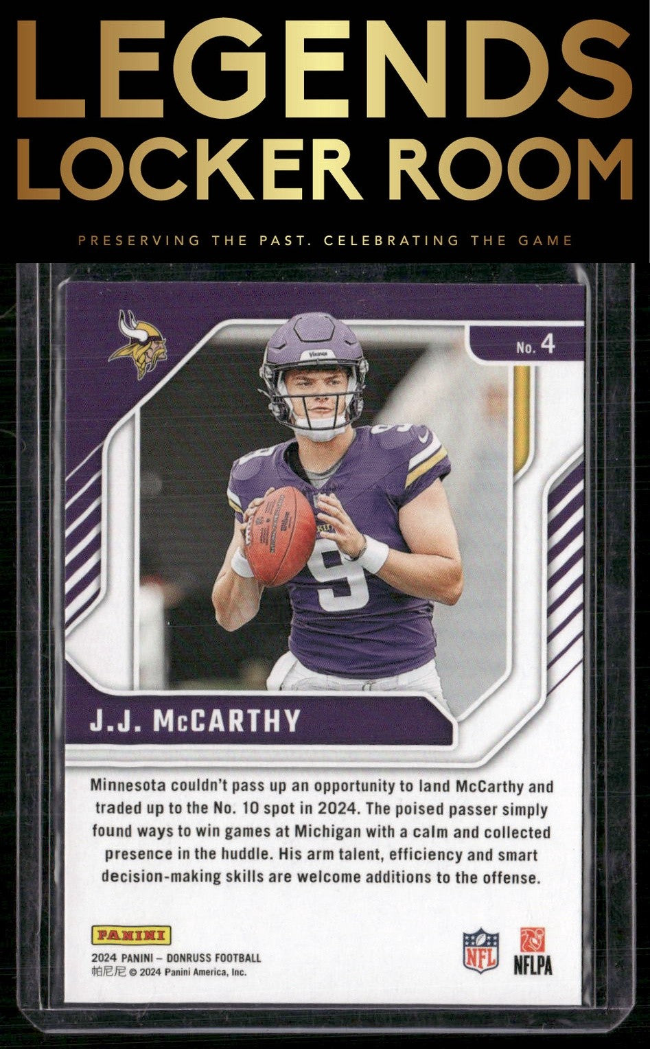 2024 Donruss #4 J.J. McCarthy The Elite Series Rookies