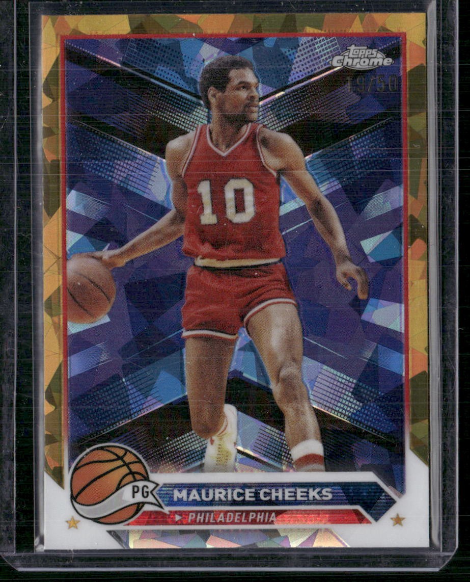 2023-24 Topps Chrome Sapphire Edition #34 Maurice Cheeks Gold #/50