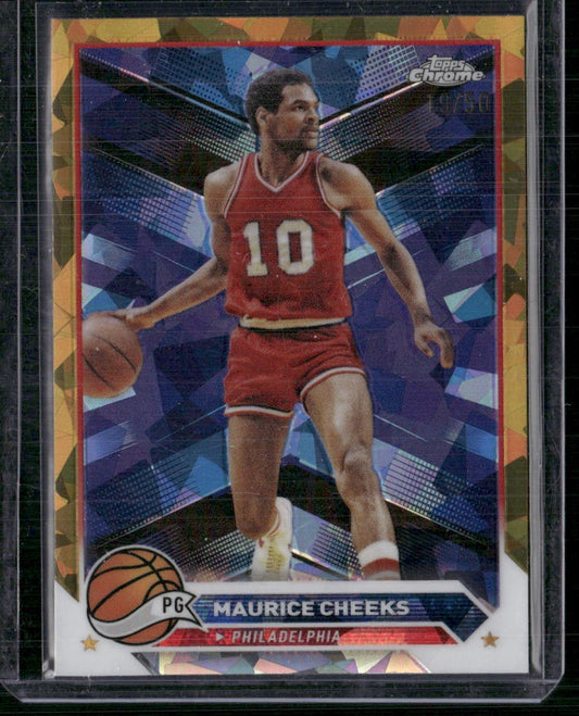 2023-24 Topps Chrome Sapphire Edition #34 Maurice Cheeks Gold #/50