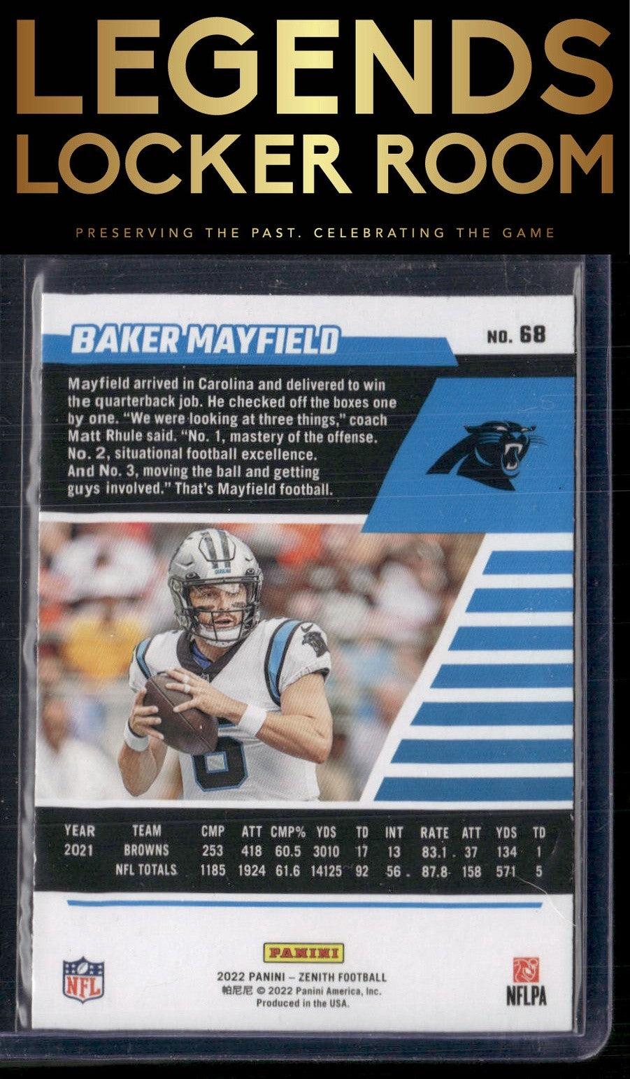 2022 Zenith #68 Baker Mayfield