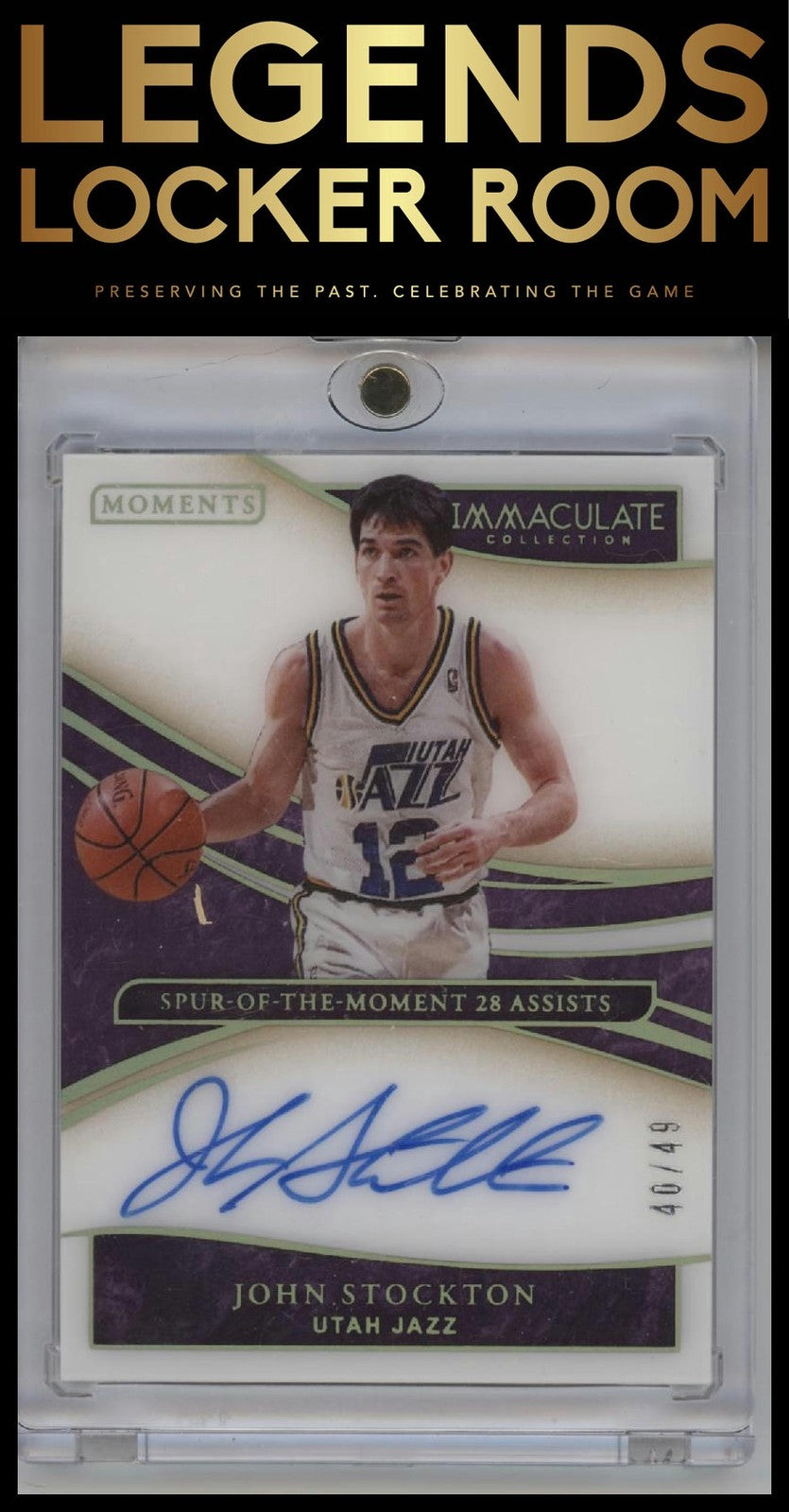2019-20 Panini Immaculate Collection John Stockton Immaculate Moments #/49