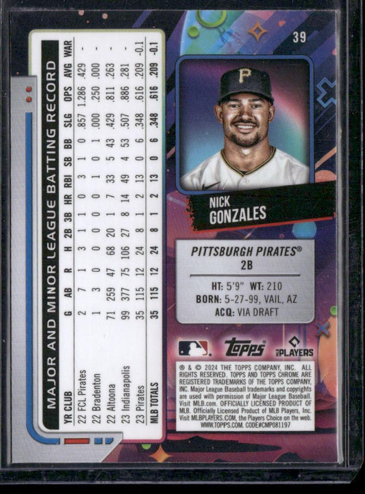 2024 Topps Chrome Cosmic #39 Nick Gonzales