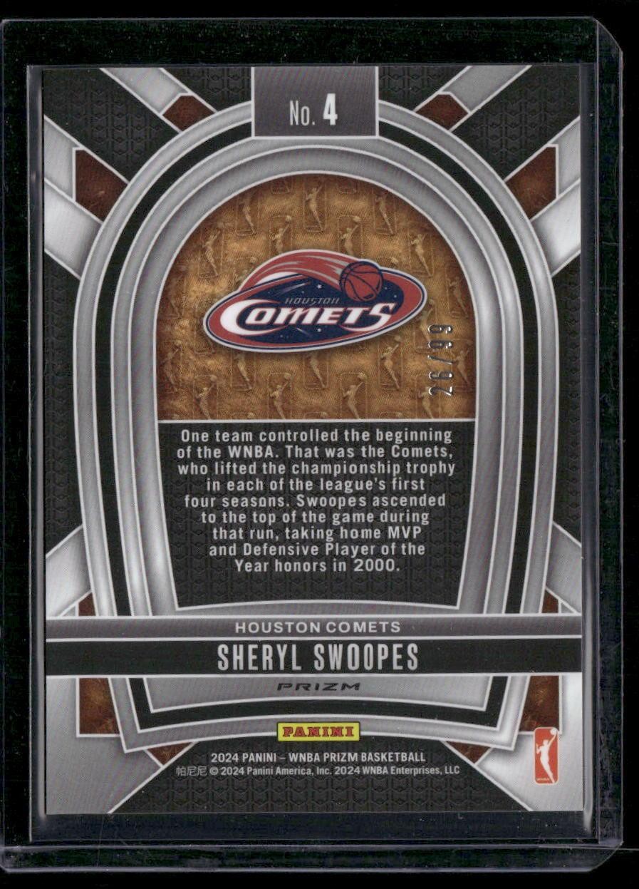 2024 Panini Prizm WNBA #4 Sheryl Swoopes Pioneers Prizms Red #/99