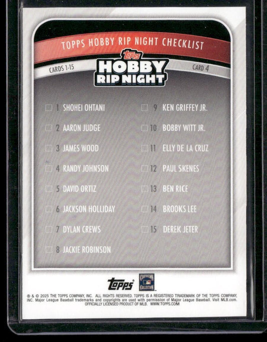 2025 Topps Hobby Rip Night #4 Randy Johnson