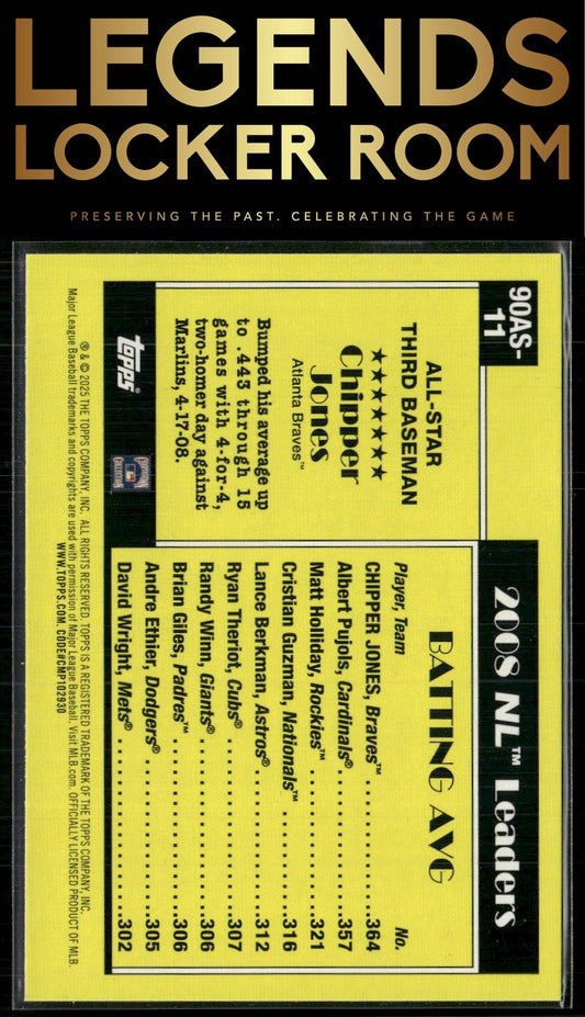 2025 Topps Chipper Jones 1990 Topps Baseball 35th Anniversary All-Stars