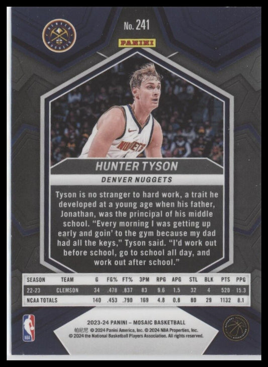 2023-24 Panini Mosaic #241 Hunter Tyson
