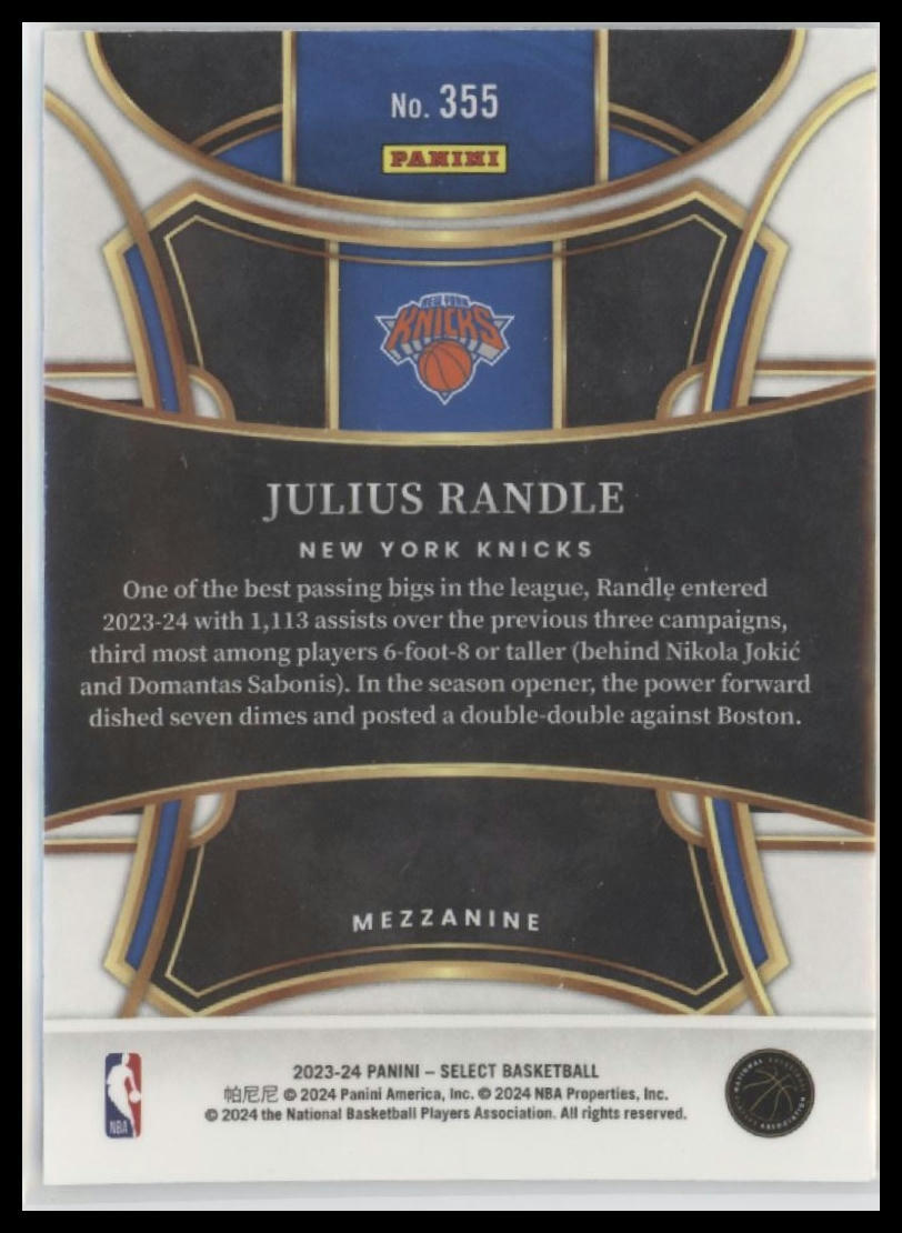 2023-24 Panini Select #355 Julius Randle