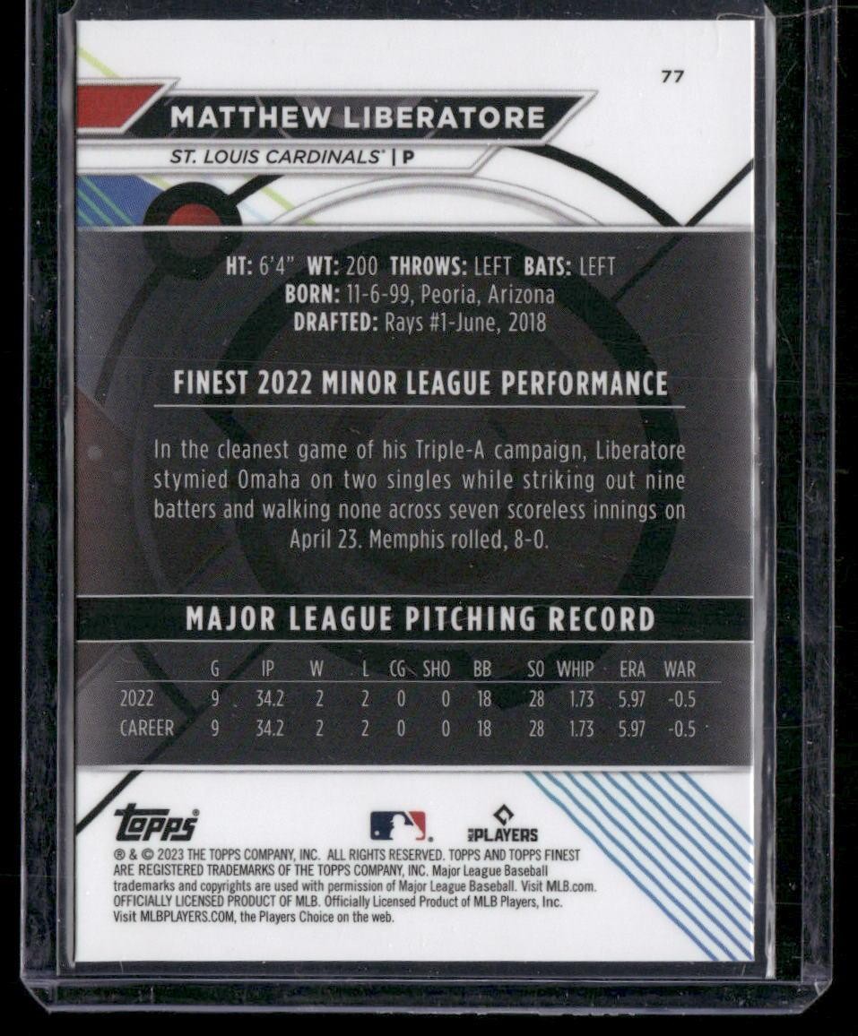 2023 Finest #77 Matthew Liberatore