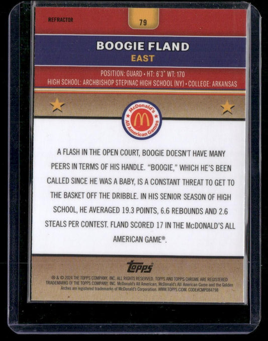2024 Topps Chrome McDonald's All-American #79 Boogie Fland American - Refractor