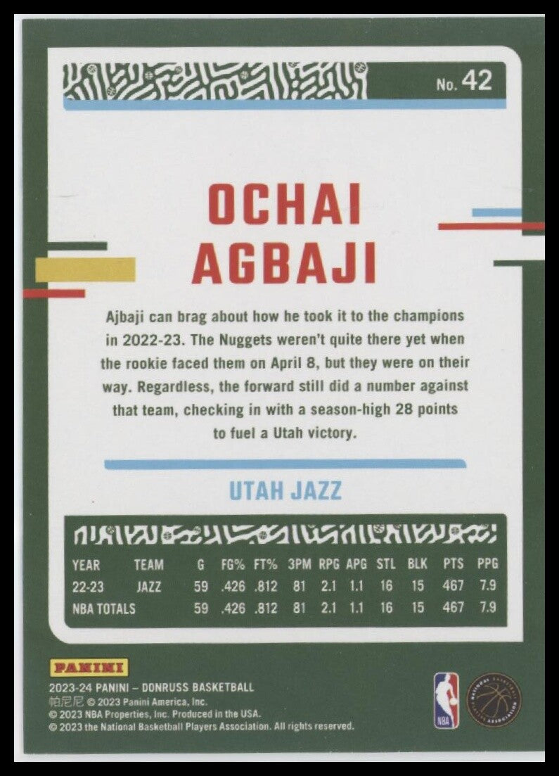 2023-24 Donruss #42 Ochai Agbaji