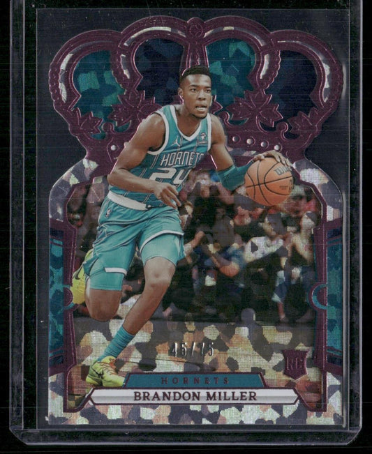 2023-24 Panini Crown Royale #94 Brandon Miller Crystal Pink #/75