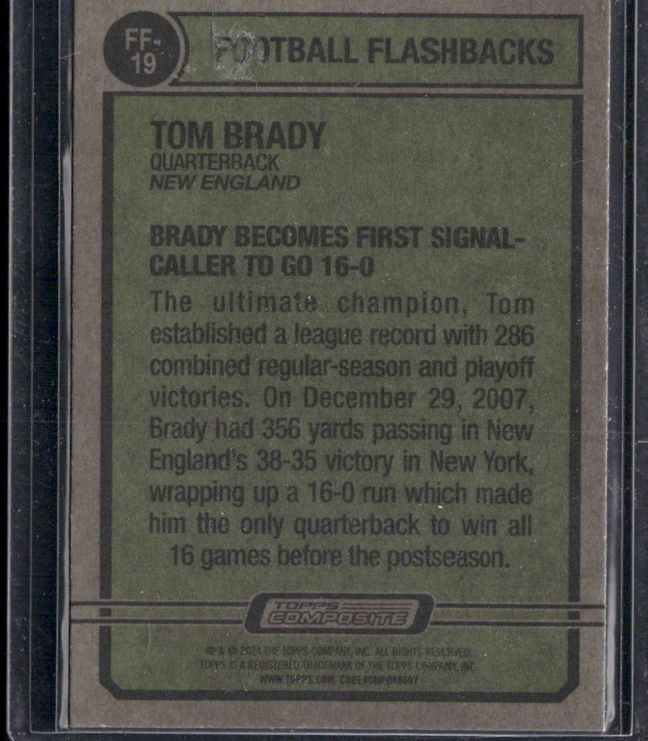 2023 Topps Composite #FF-19 Tom Brady Football Flashbacks