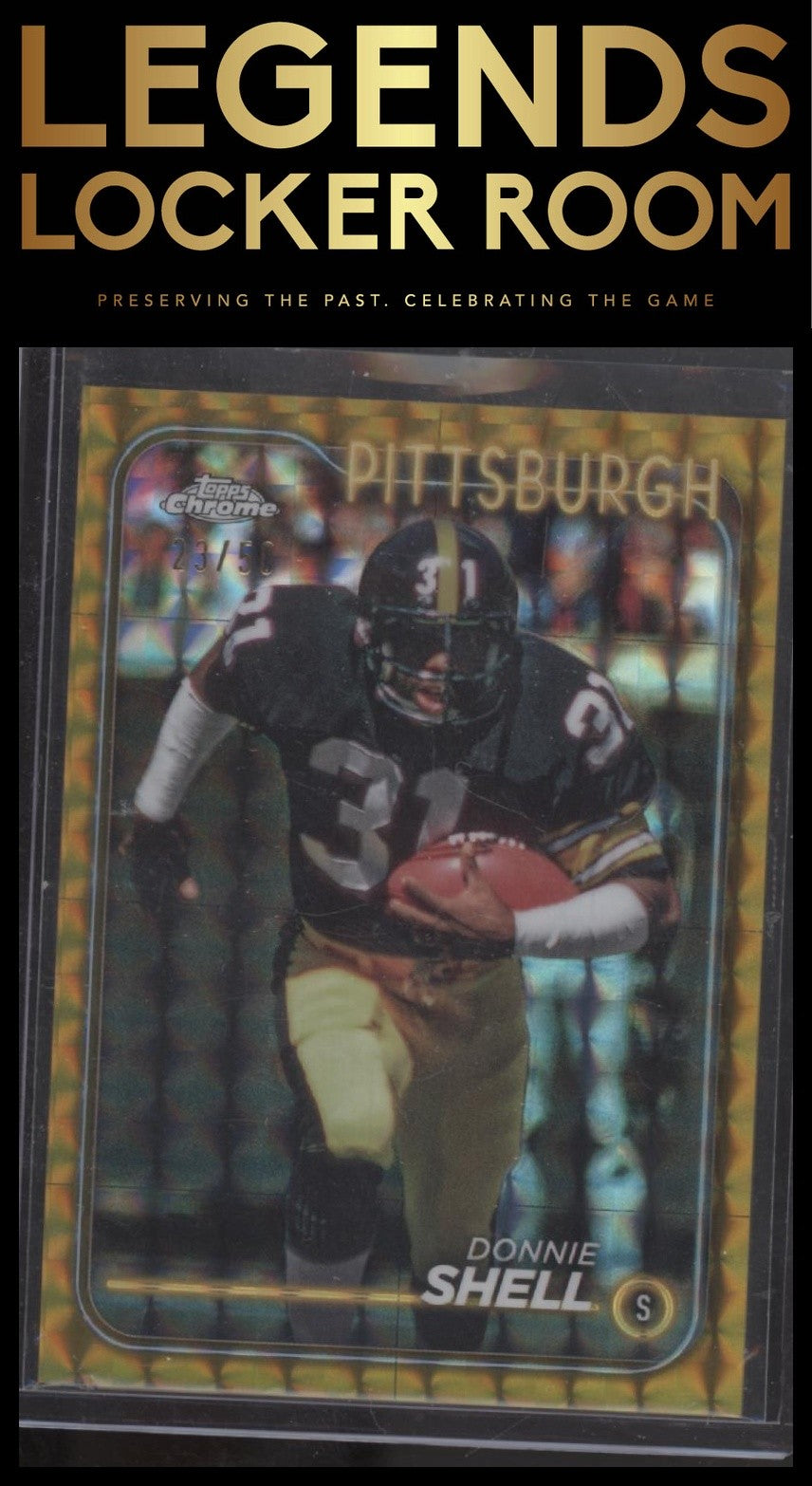 2024 Topps Chrome #167 Donnie Shell Gold Geometric Refractor #/50