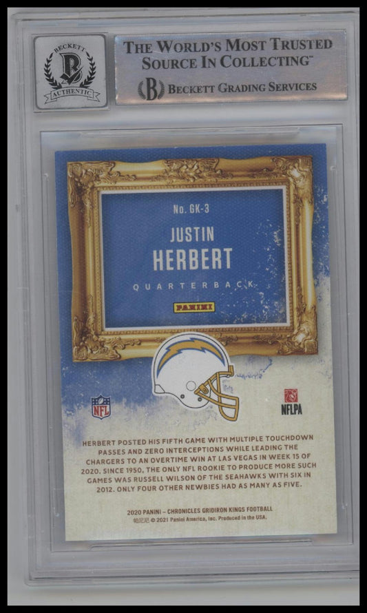 2020 Gridiron Kings #3 Justin Herbert RC Autograph BGS 10