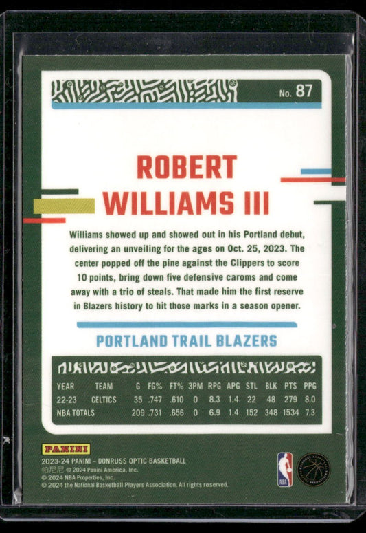 2023-24 Donruss Optic #87 Robert Williams III
