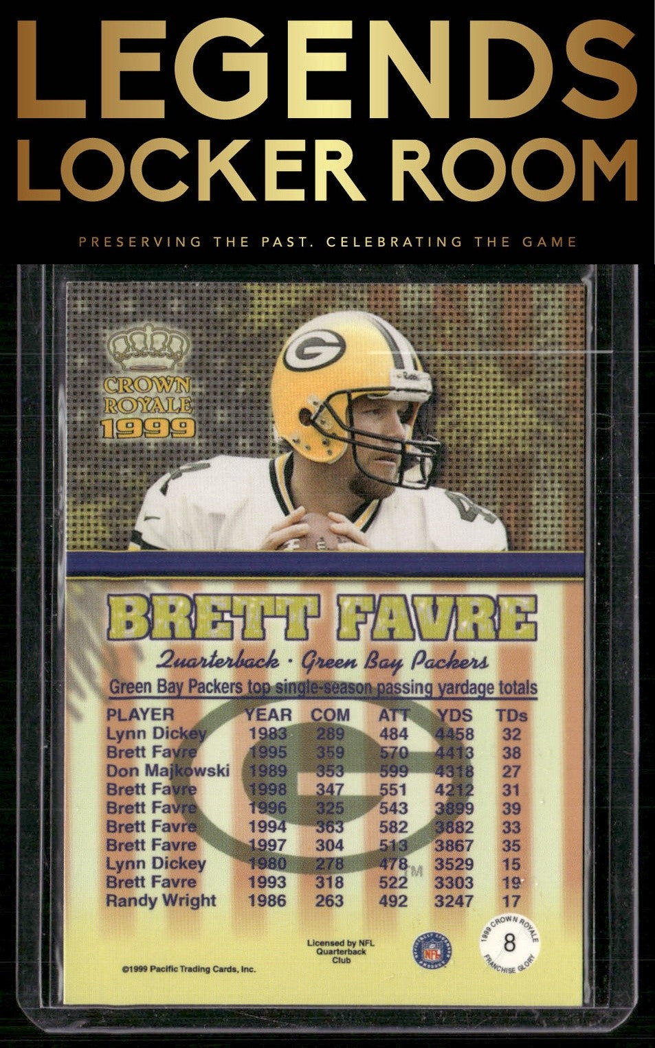 1999 Pacific Crown Royale #8 Brett Favre Franchise Glory