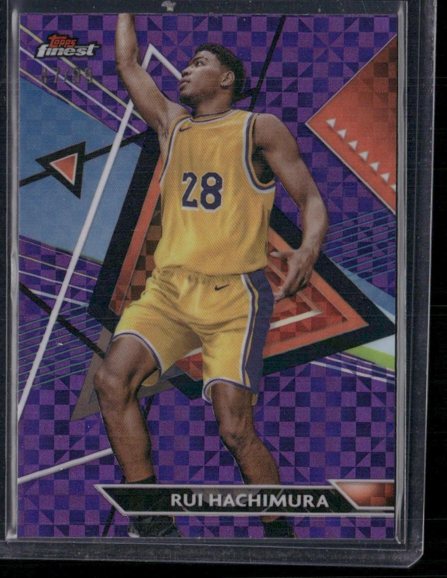 2023-24 Finest #114 Rui Hachimura Purple Checkerboard Refractors #/99