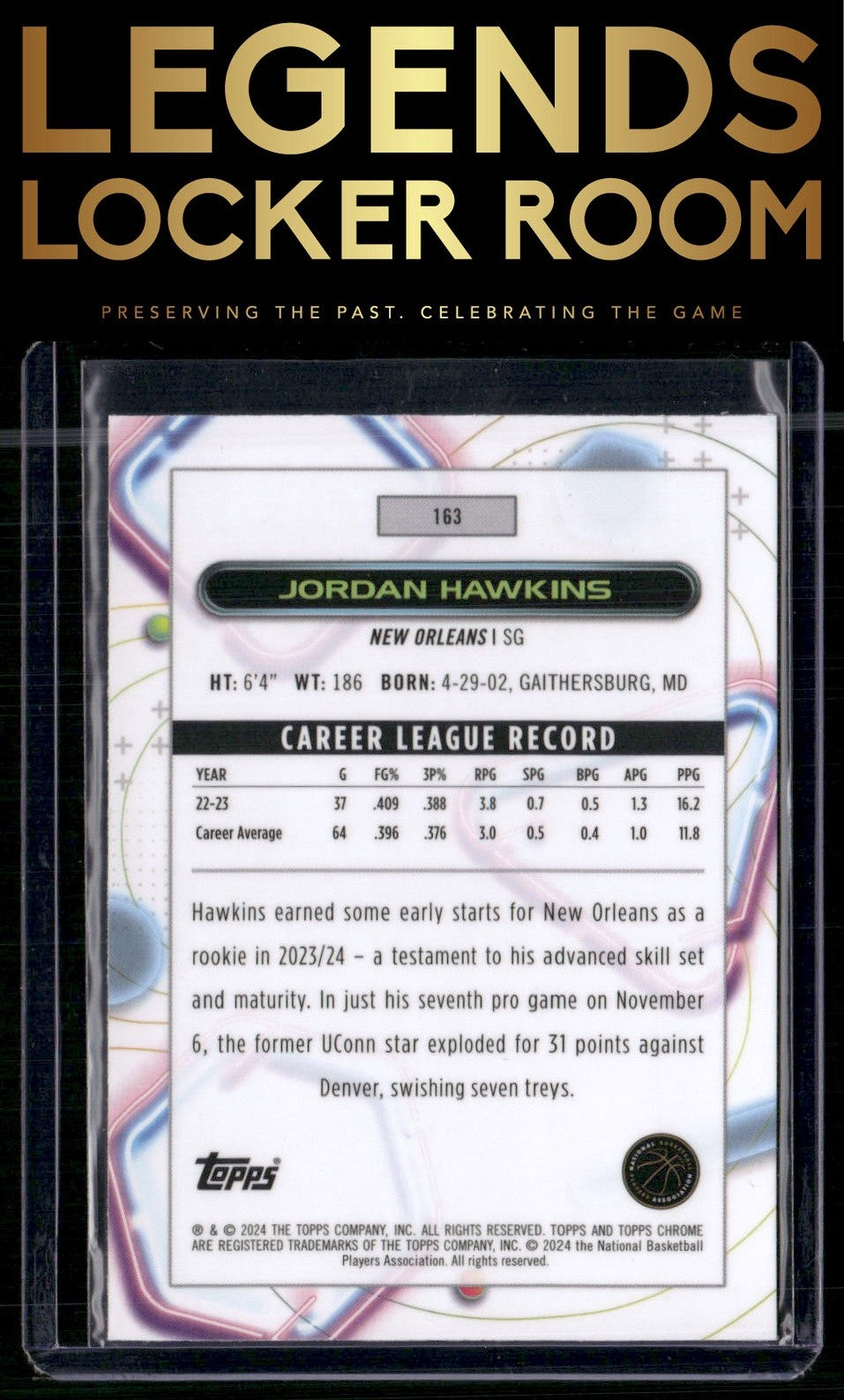 2023-24 Topps Chrome Cosmic #163 Jordan Hawkins
