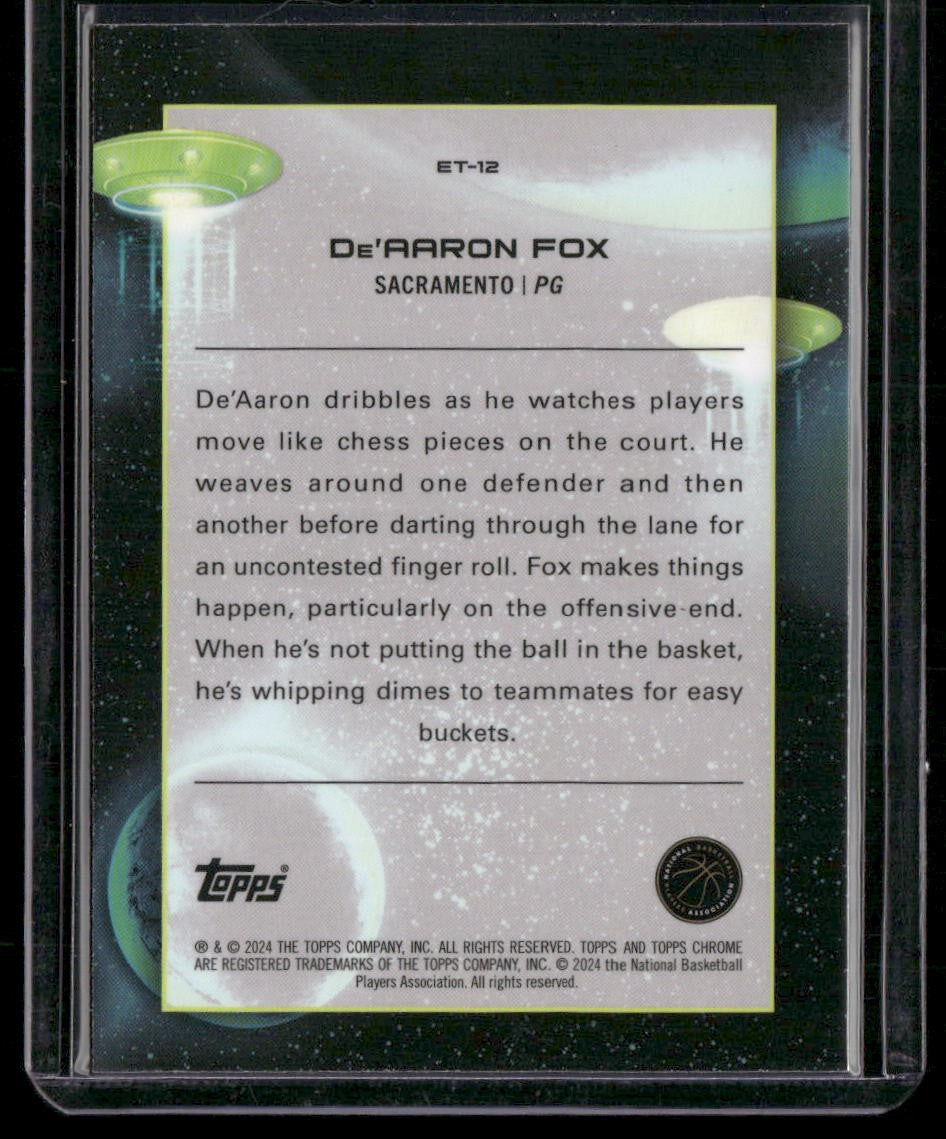 2023-24 Topps Chrome Cosmic #ET-12 De'Aaron Fox Extraterrestrial Talent