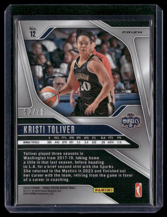 2024 Panini Prizm WNBA #12 Kristi Toliver Pink Velocity Prizms #/79