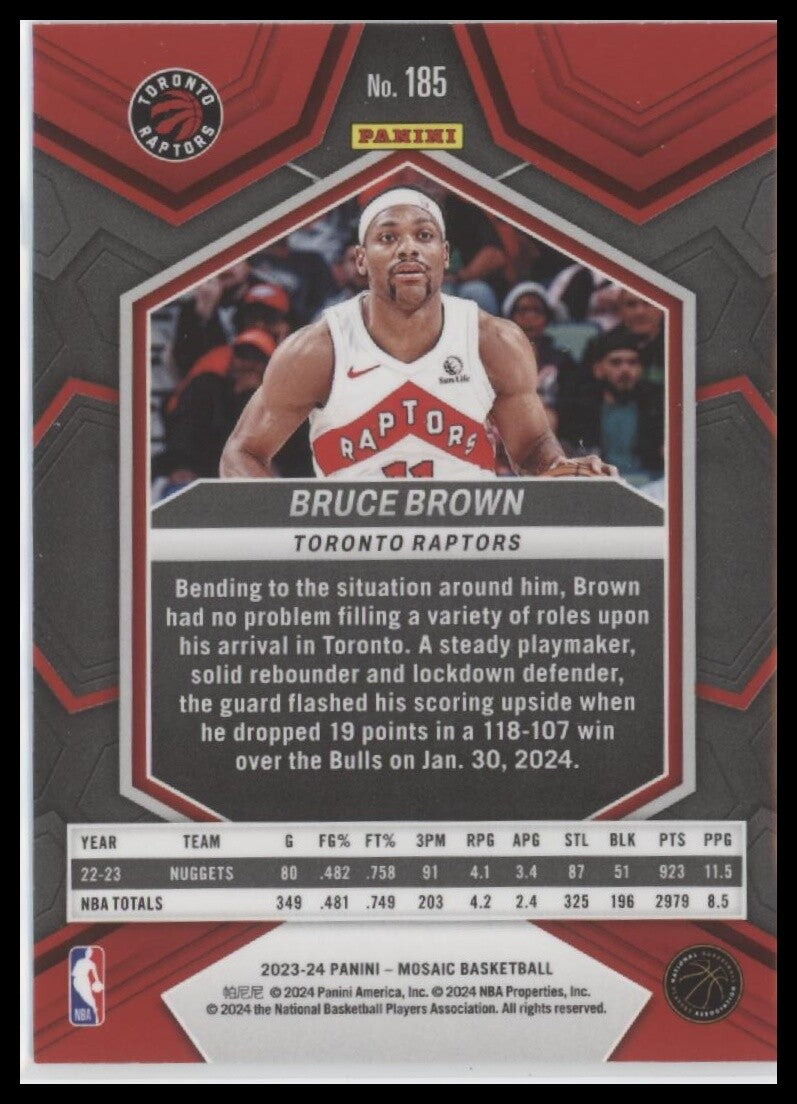 2023-24 Panini Mosaic #185 Bruce Brown