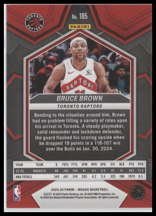 2023-24 Panini Mosaic #185 Bruce Brown