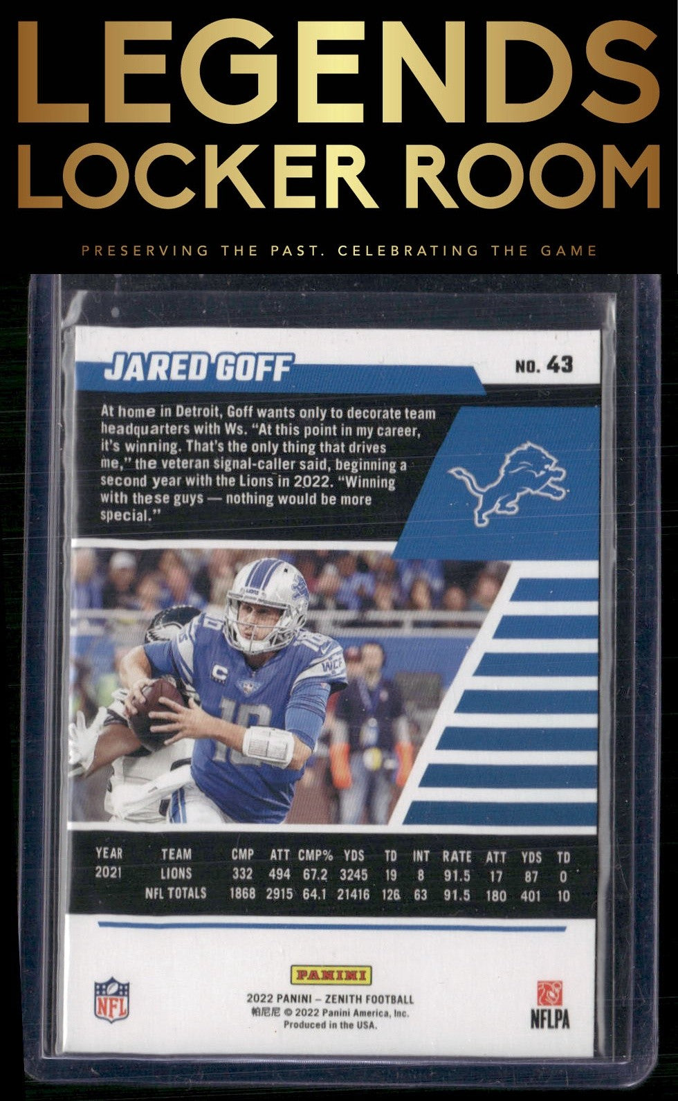 2022 Zenith #43 Jared Goff Retail