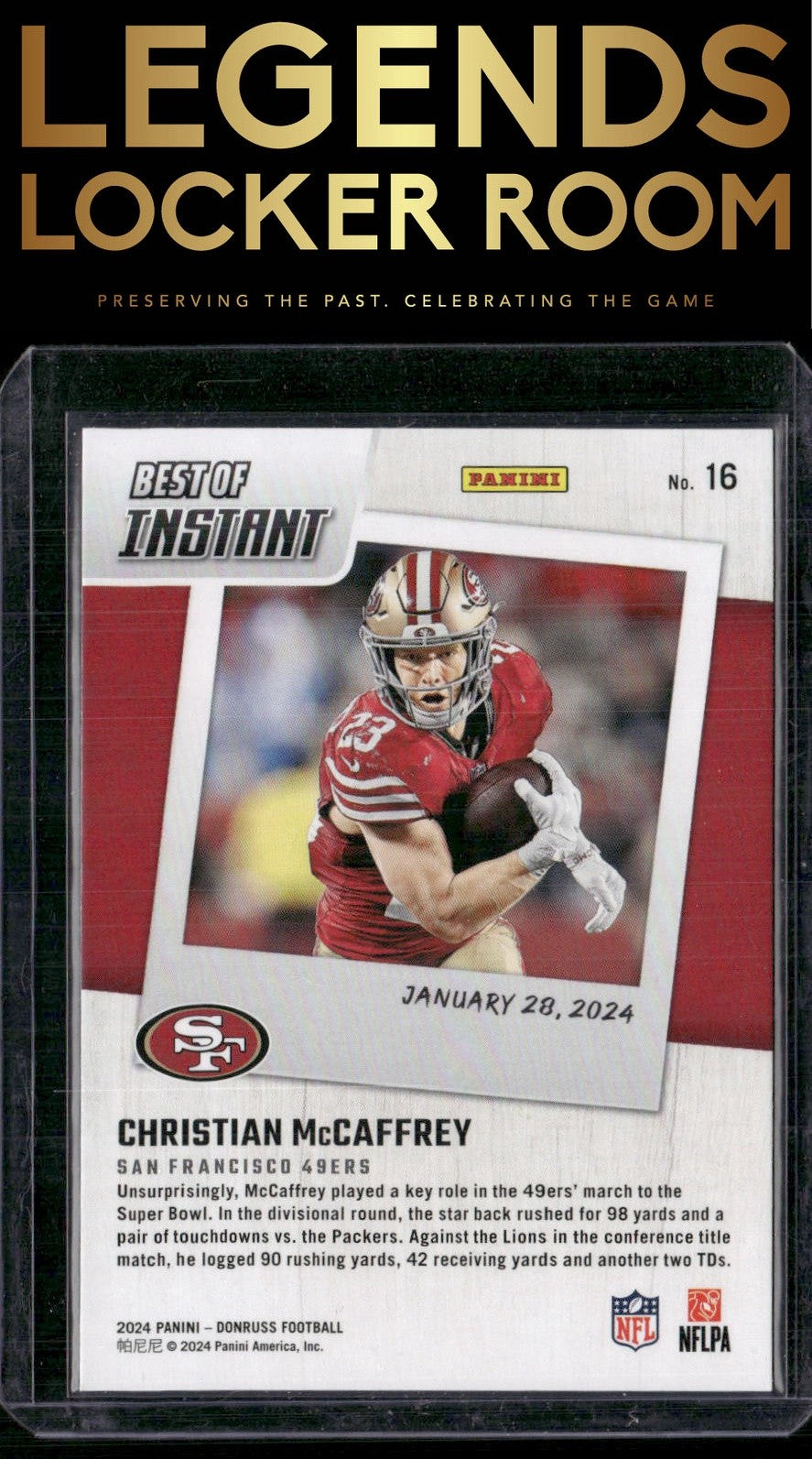 2024 Donruss #16 Christian McCaffrey Best of Panini Instant
