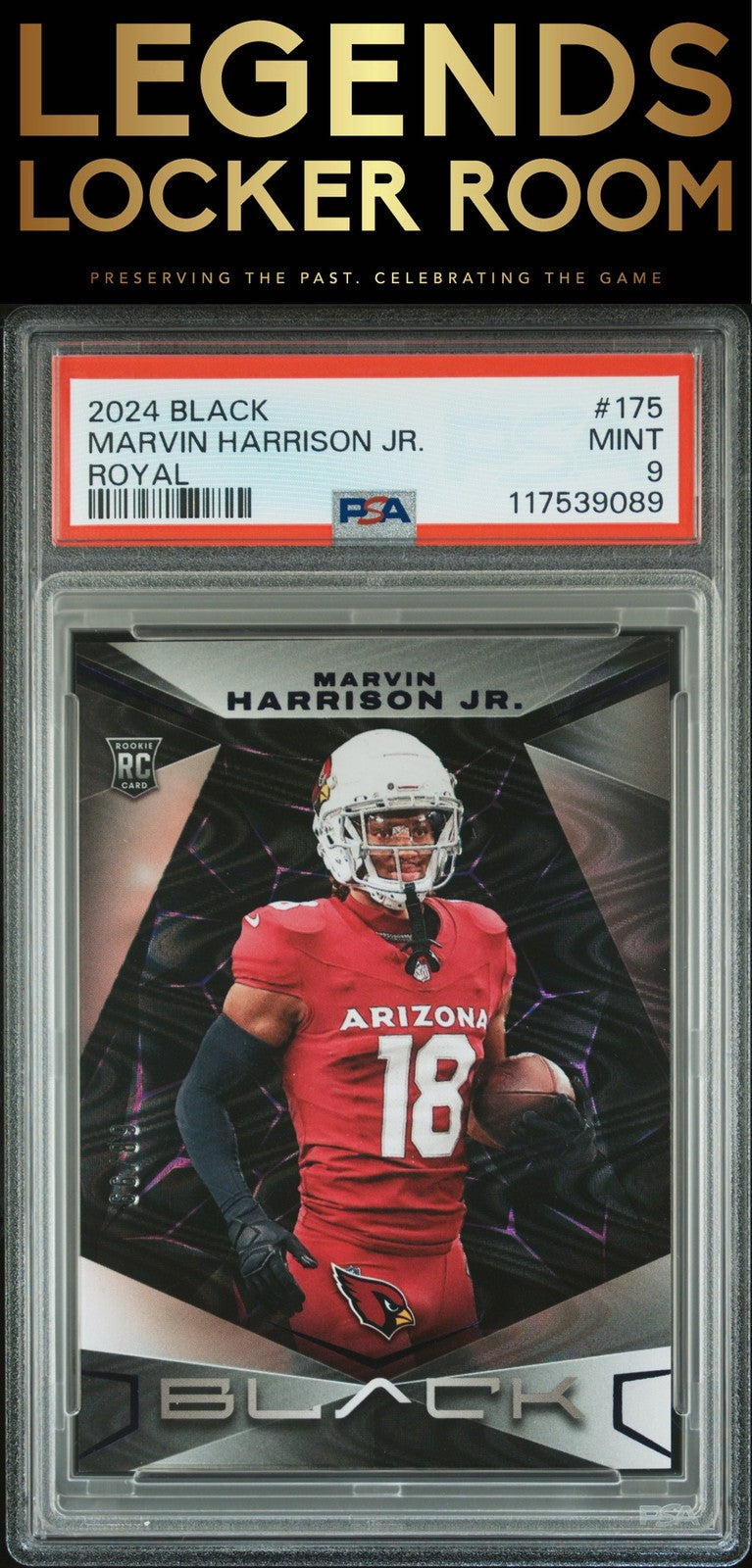2024 Panini Black #175 Marvin Harrison Jr. Royal PSA 9