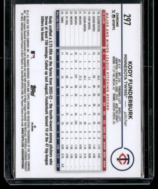 2024 Topps Chrome #297 Kody Funderburk Prism Refractors