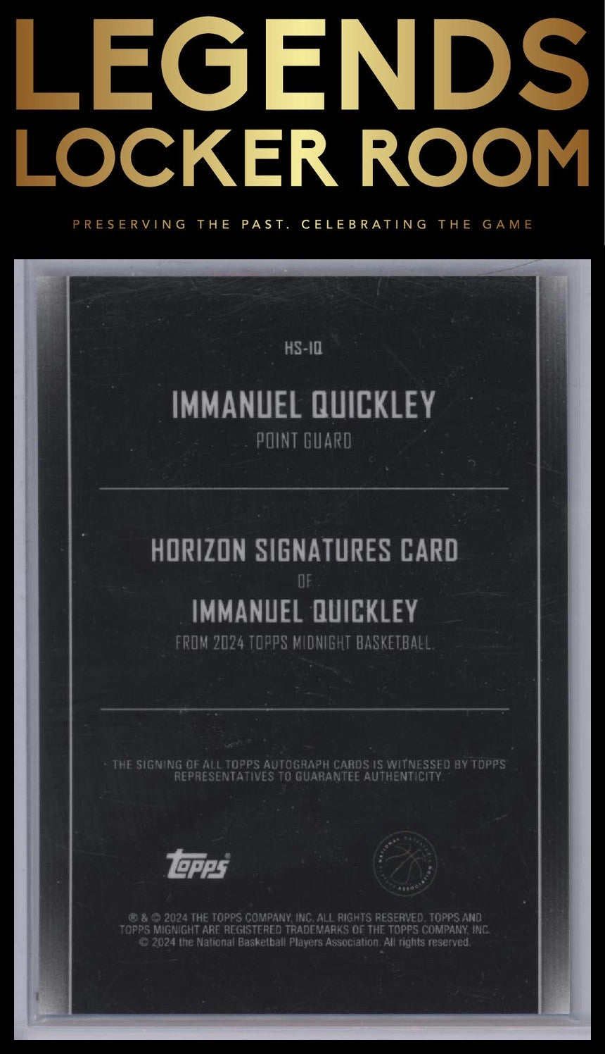 2023-24 Topps Midnight #HS-IQ Immanuel Quickley Horizon Signatures