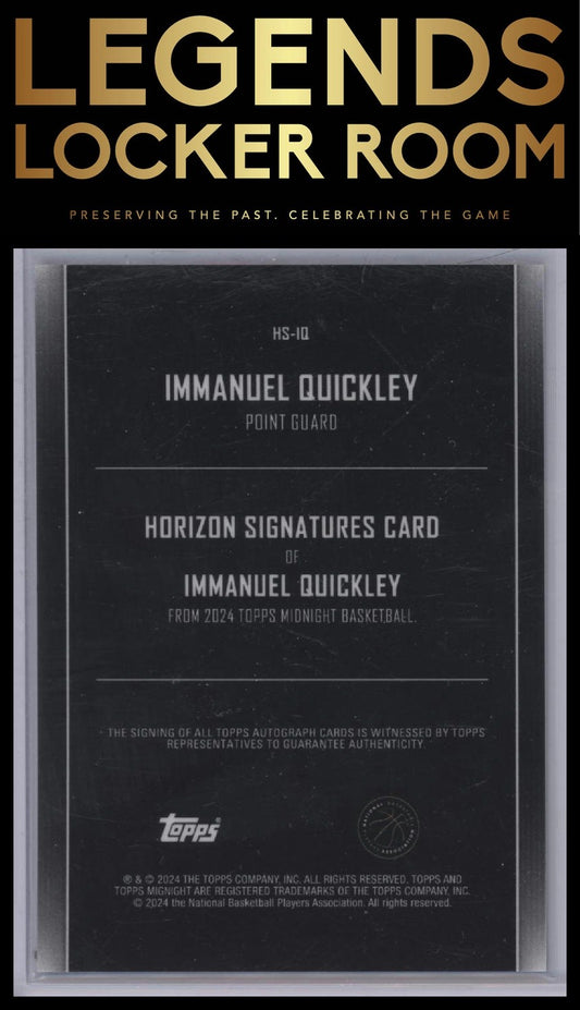 2023-24 Topps Midnight #HS-IQ Immanuel Quickley Horizon Signatures