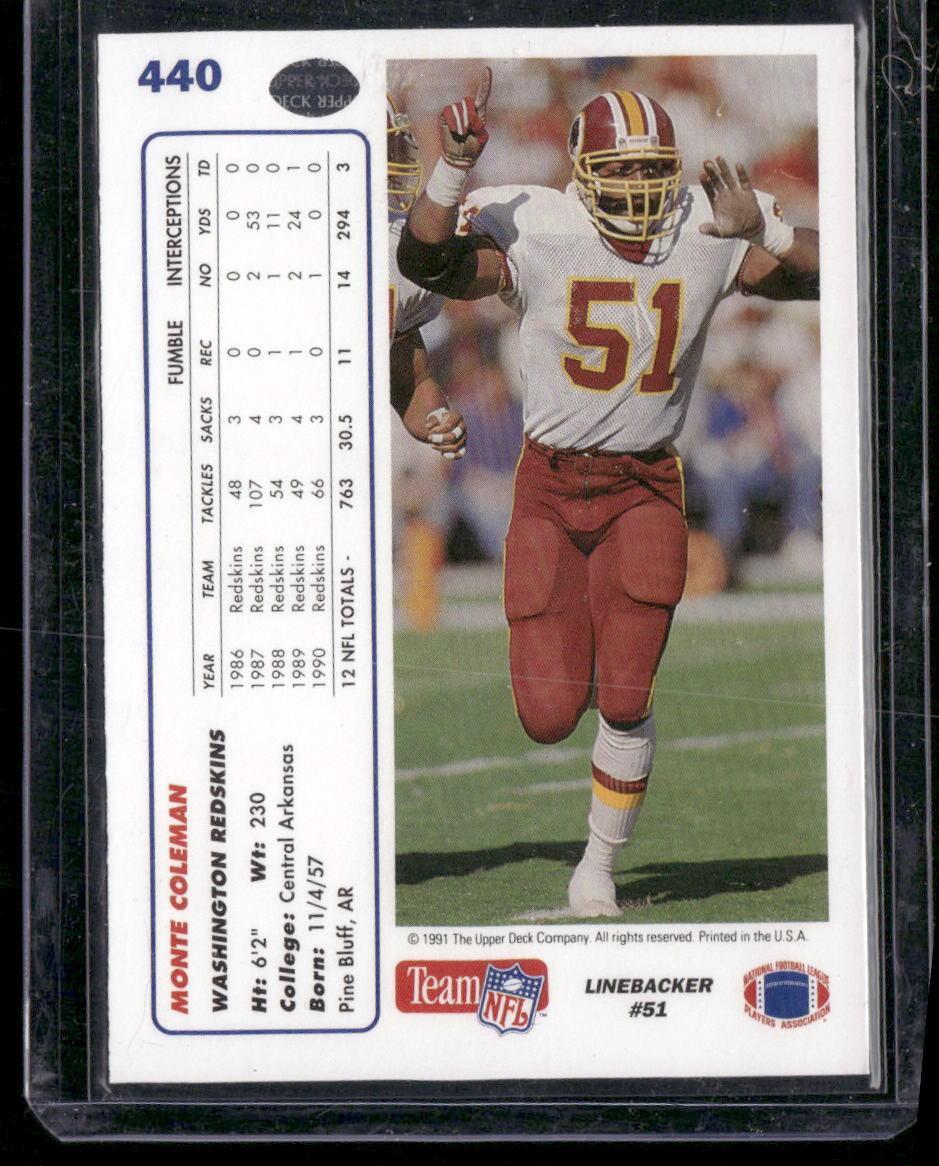 1991 Upper Deck #440b Monte Coleman