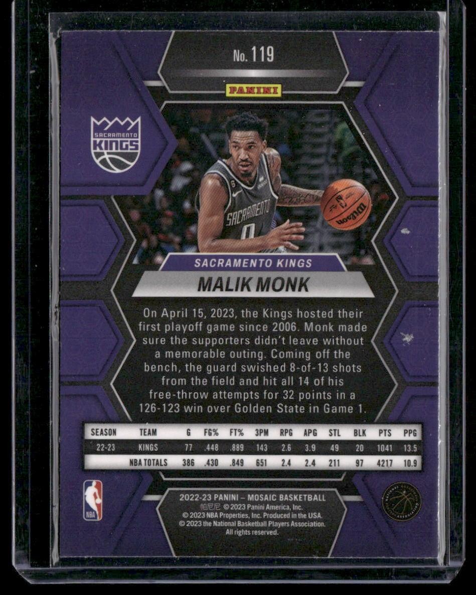 2022-23 Panini Mosaic #119 Malik Monk