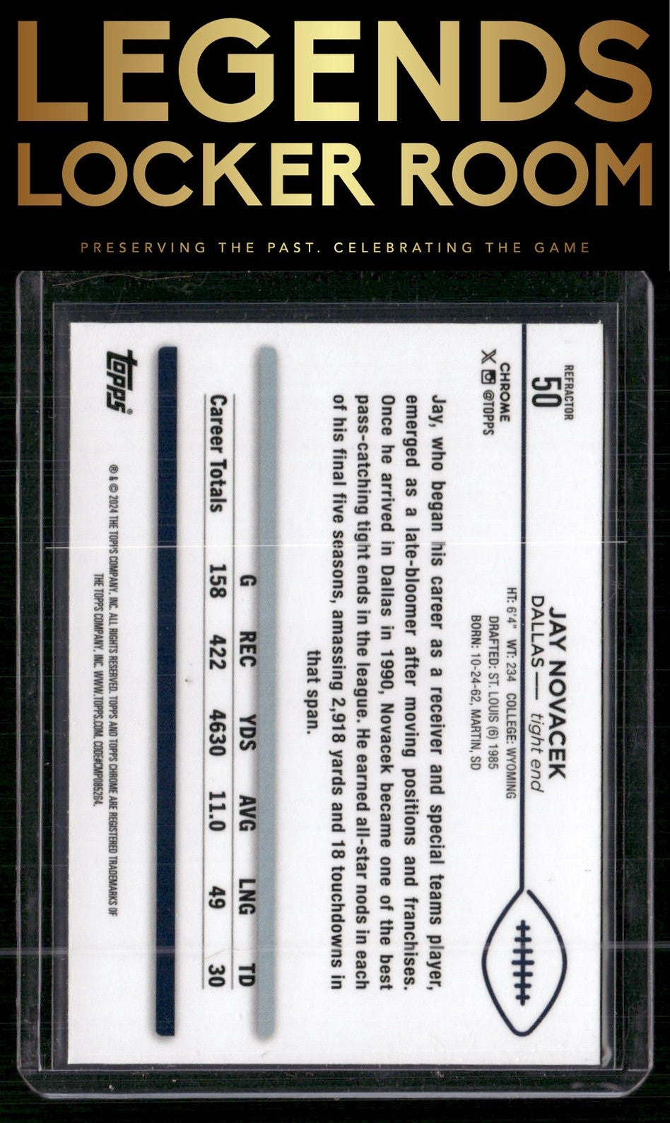 2024 Topps Chrome #50 Jay Novacek Refractor