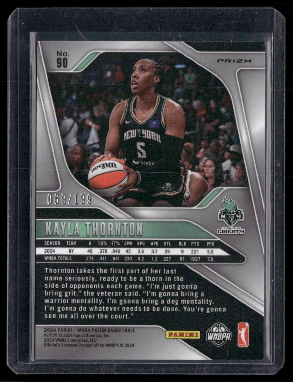 2024 Panini Prizm WNBA #90 Kayla Thornton Blue Prizms #/199
