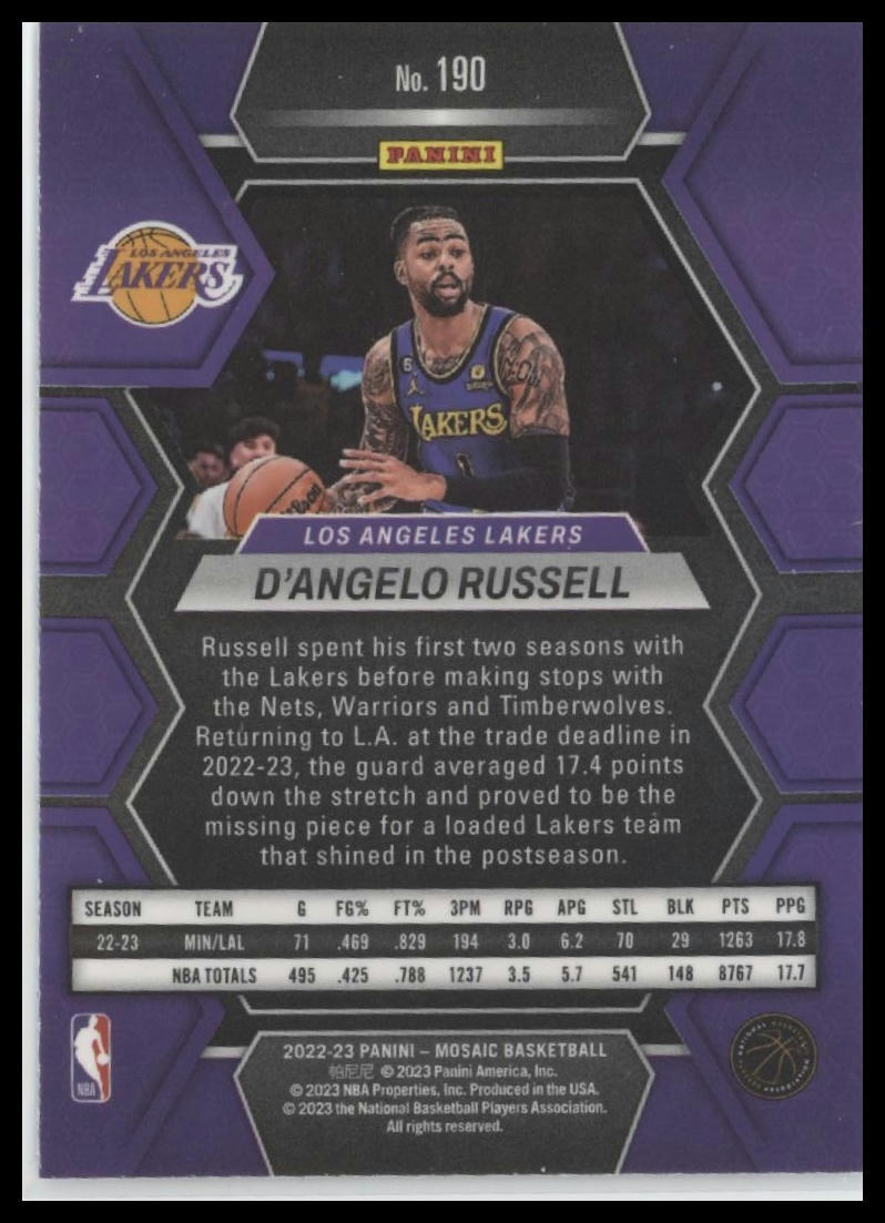 2022-23 Panini Mosaic #190 D'Angelo Russell