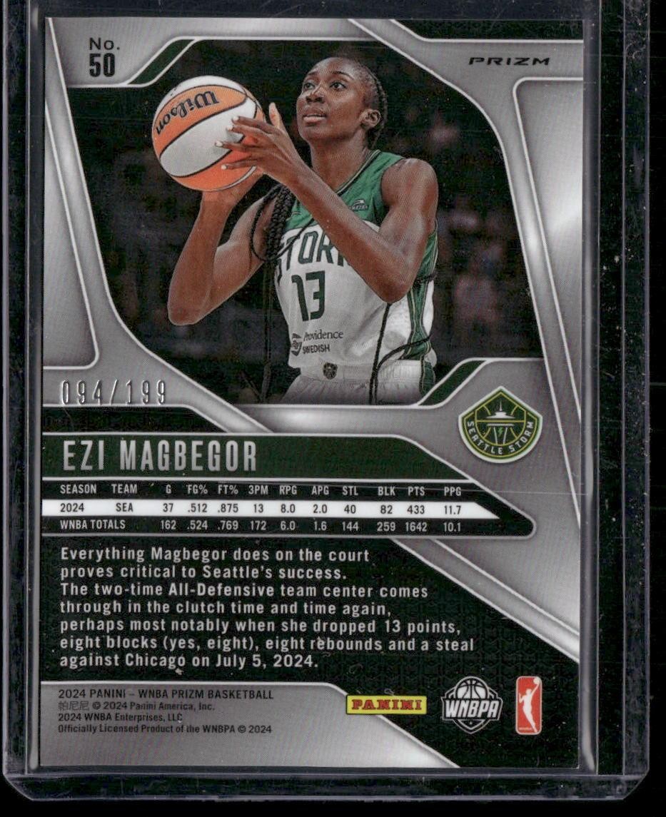 2024 Panini Prizm WNBA #50 Ezi Magbegor Blue Prizms #/199