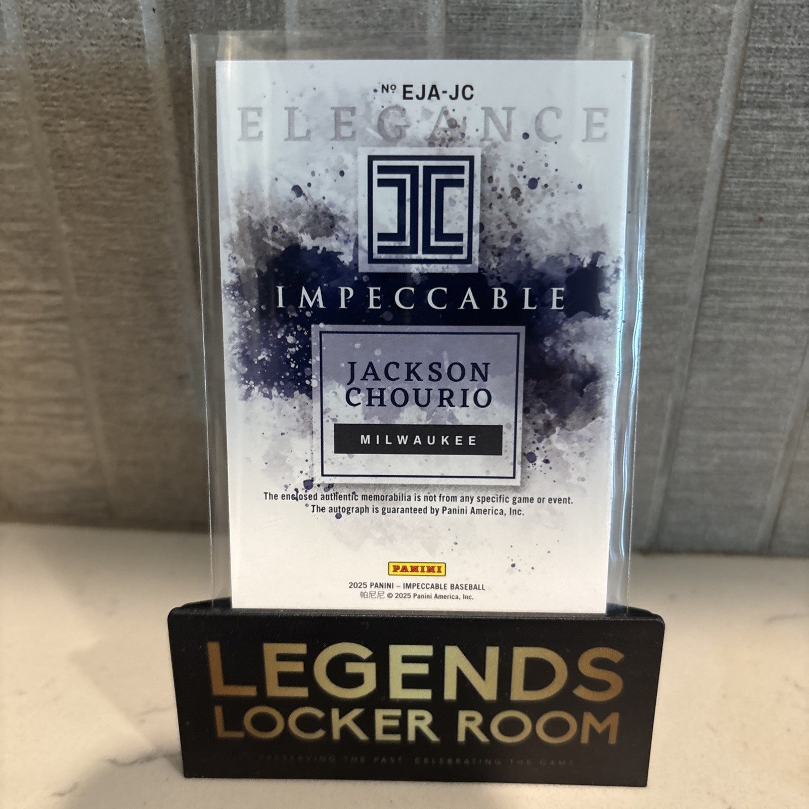 2025 Panini Impeccable Jackson Chourio Elegance Jersey Patch Auto 10/10 Bookend!